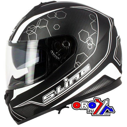 Helmet Road Xl 62 Black/white, Full Face S440 Double Visor, S-line IFF1G2205