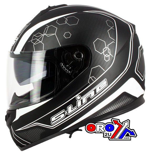 Helmet Road Xl 62 Black/white, Full Face S440 Double Visor, S-line IFF1G2205