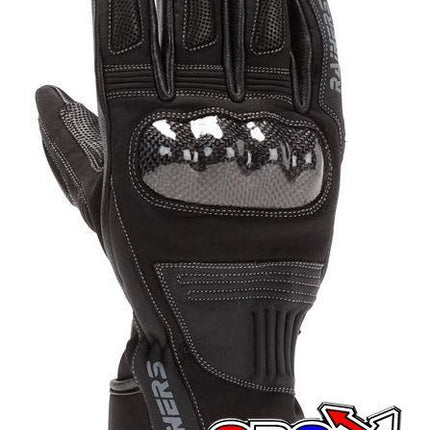 Glove Black Leather Carbon, Protector, Waterproof