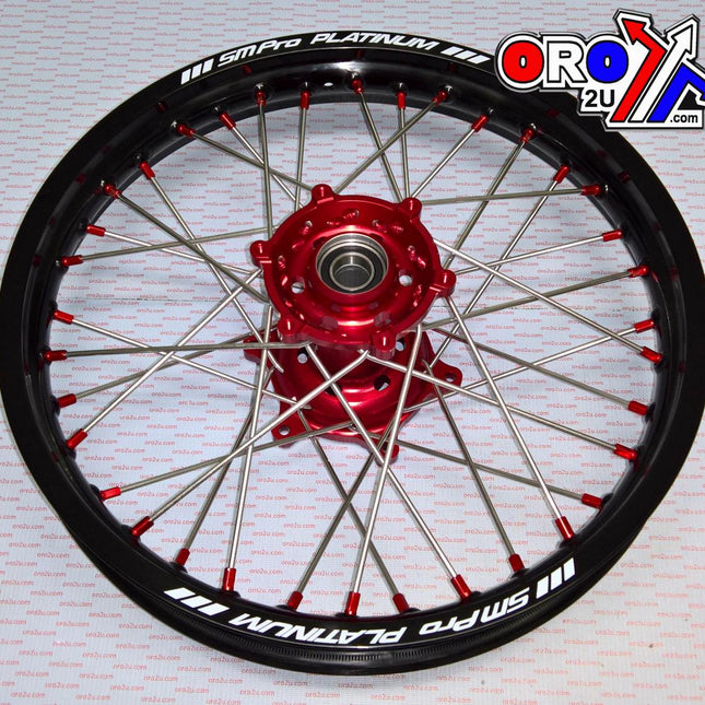 18x2.15 Wheel Gasgas Gloss Black/red, MX-6030 Gloss Black Rim, Gloss Red Hub, SP05803840103 Gloss Red Nipples
