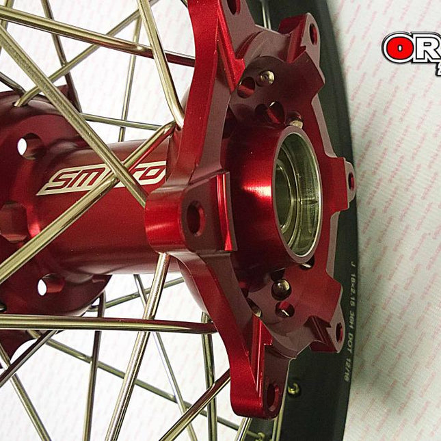 18x2.15 Wheel Hon Black/red, MX-9131 Rim Blk, Hub Red, SP04703845199 Matt Rim