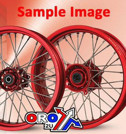 18x2.15 Wheel Hon Red/red, MX-9123 Rim Red, Hub Red, SP04703840301 Black Nipples
