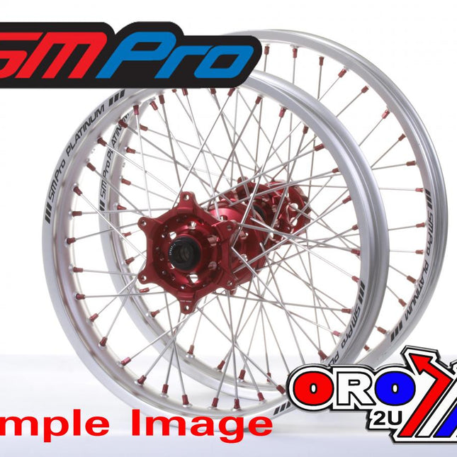 18x2.15 Wheel Hon Silver/red, MX-9130 Rim Silver, Hub Red, SP047.03.84.50.03 Matt Rim