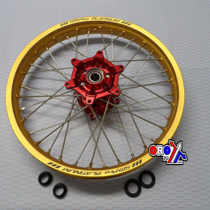 19x2.15 Wheel Hon Gd Matt/red, MX-9122 Gold Rim, Red Hub, SP04703815299 Sm Matt Rim MX-9122