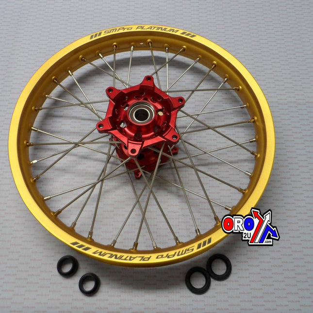 19x2.15 Wheel Hon Gd Matt/red, MX-9122 Gold Rim, Red Hub, SP04703815299 Sm Matt Rim MX-9122