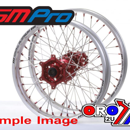 19x2.15 Wheel Hon Silver/red, MX-9121 Rim Silver, Hub Red, SP04703815003 Matt Rim MX-9121