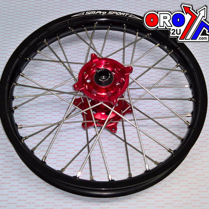 19x2.15 Wheel Hon Gloss Black Rim / Gloss Red Hub, Gloss Black Rim, Gloss Red Hub, SP012.03.81.01.99 MX-9023