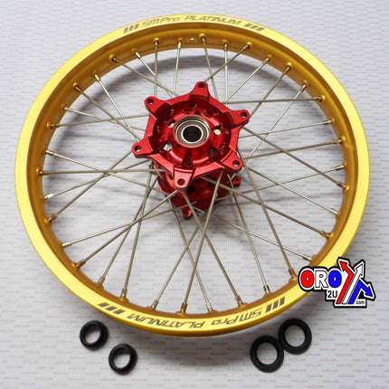 19x1.85 Wheel Hon Gd Gloss/red, MX-9012 Gold Rim, Red Hub, SP01203820299 Gloss Rim