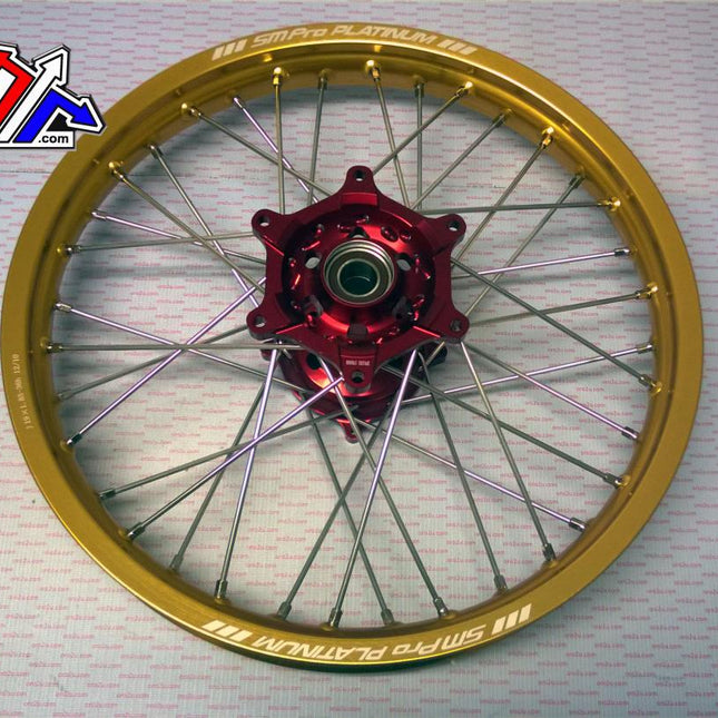 19x1.85 Wheel Hon Gd Gloss/red, MX-9012 Gold Rim, Red Hub, SP01203820299 Gloss Rim