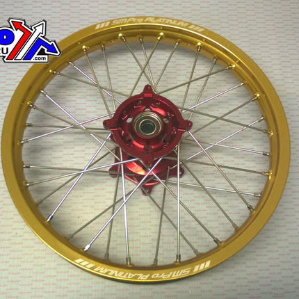 19x1.85 Wheel Hon Gd Gloss/red, MX-9012 Gold Rim, Red Hub, SP01203820299 Gloss Rim