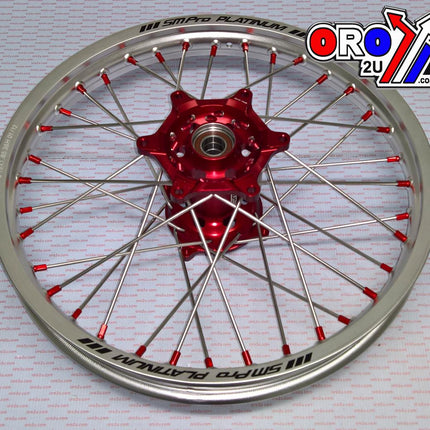19x1.85 Wheel Hon Silver/red, MX-9011 Silver Rim, Red Hub, SP01203825003 Matt Rim