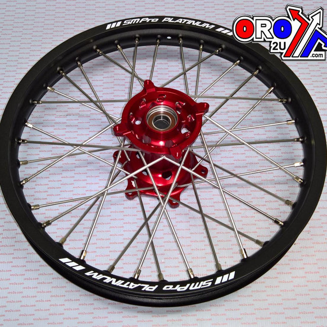 19x1.85 Wheel Hon Black/red Matt Finish, MX-9110 Bk Rim / Red Hub, SP047.03.82.51.99 Matt Rim