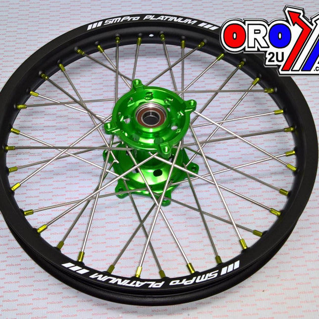 19x2.15 Wheel Kx/kxf Bk/gn/gn, MX-2020 Black Rim, Green Hub, SP05305815105 Green Nipples