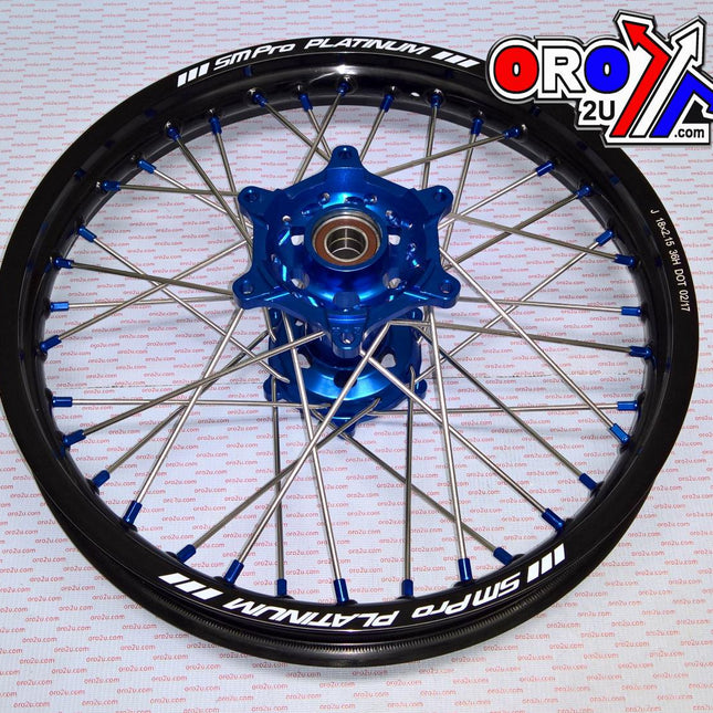 19x2.15 Wheel Husky Black/blue, MX-5020 Black Rim, Blue Hub, SP05204810104 Blue Nipples