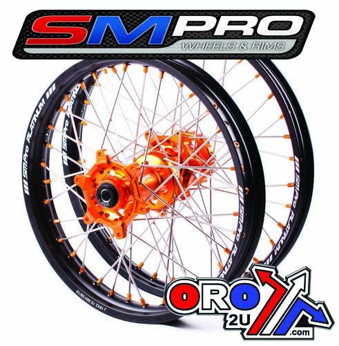 19x1.85 Wheel KTM Blk/org/org, MX-5012 Black Rim, Orange Hub, SP05206820106 G/rim O/nipples