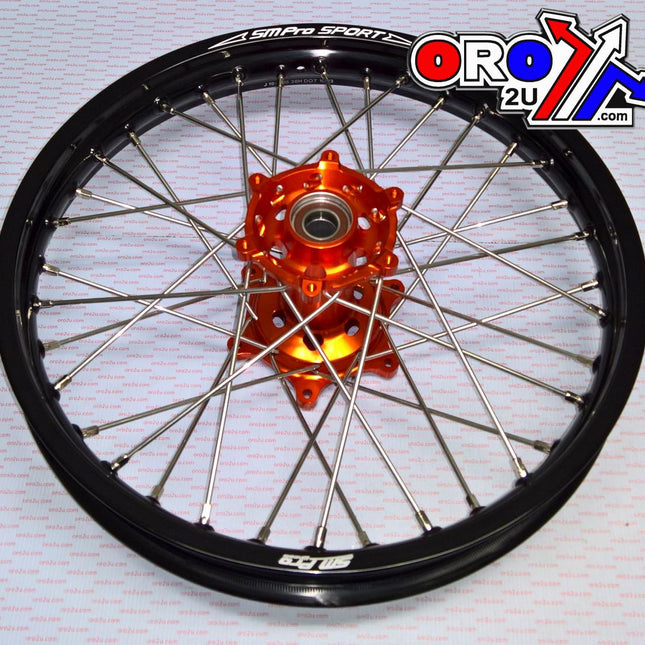 19x1.85 Wheel KTM Blk/orange, MX-5011 Rim Black, Hub Orange, SP05206820199 Gloss Rim
