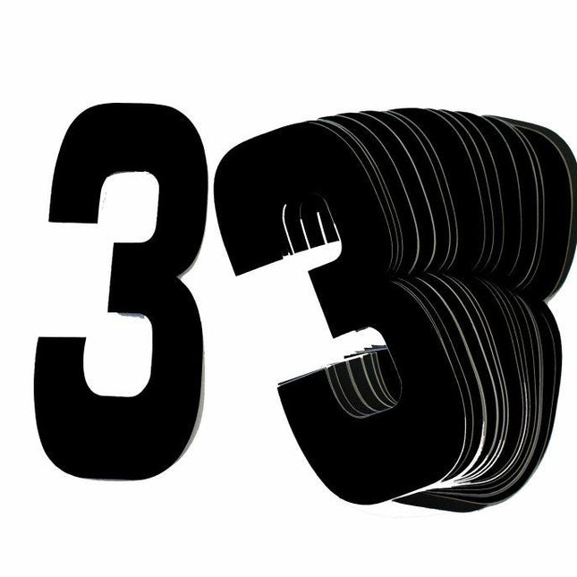 3 BLACK 8No.20cm. PACK
