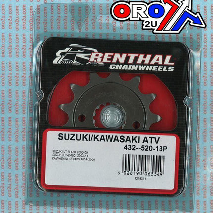 Front Sprocket Renthal 432, Suzuki/kawasaki ATV 432--520-13P