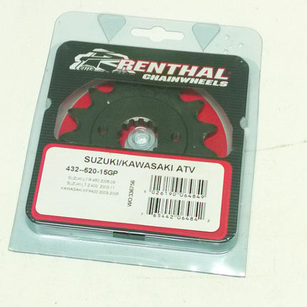 Front Sprocket Renthal 432, Suzuki/kawasaki ATV 432-520-15, 432--520-15GP