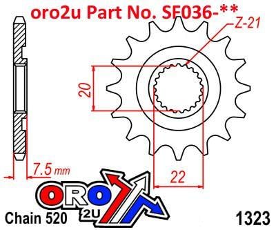 Front Sprocket 1323 Raptor Light & Self Cleaning 10B-KSR-14