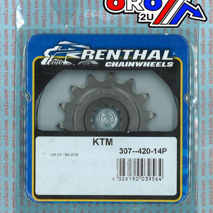 Front Sprocket Renthal 307, KTM 65SX 1998-08, KTM 307--420-14P, 30742014, 307--420-14P