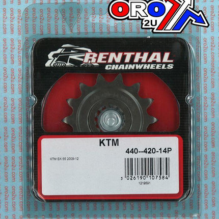 Front Sprocket Renthal 440, KTM 65SX 2009-20, KTM 440--420-14P, 44042014, 440--420-14P