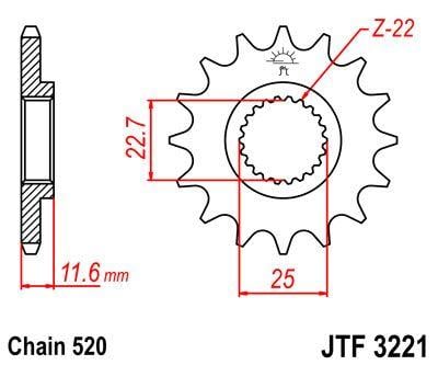 Front Sprocket 12 [JTF3221.12] Polaris, AT-03274