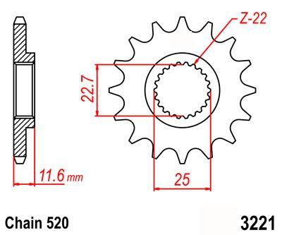 Front Sprocket 13[JTF3221.13] Polaris, AT-03275