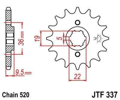 Front Sprocket 14 [JTF337.14] 520