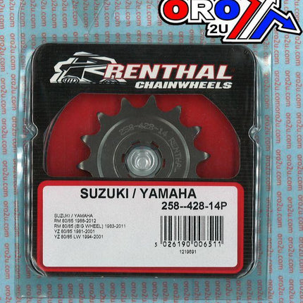 Front Sprocket Renthal 258, Suzuki/yamaha 258--428-14P, 258--428-14P