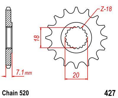 Front Sprocket 11 [JTF427.11] 520