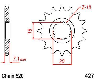 Front Sprocket 13 [JTF427.13] 520