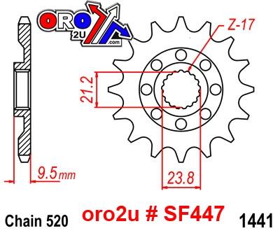 Front Sprocket 1441 Raptor Light & Self Cleaning 10B-441-14