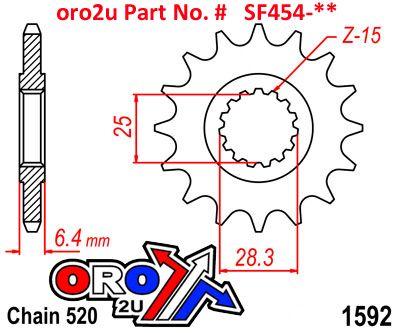 Front Sprocket Renthal 454, Yamaha, 454--520-14P