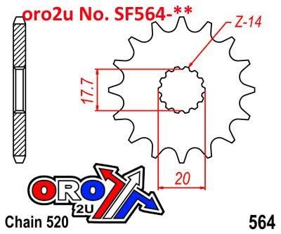 Front Sprocket 13 [JTF564.13] 520 MX-56313