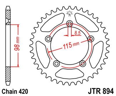 Rear Sprocket Steel JTR894.48