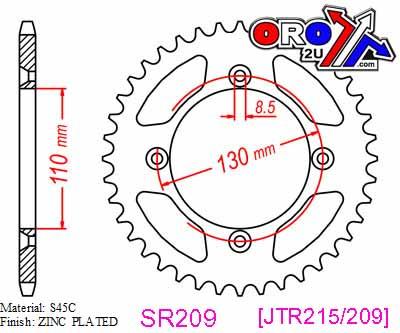 Rear Sprocket Steel 49 [JTR215.49] 420