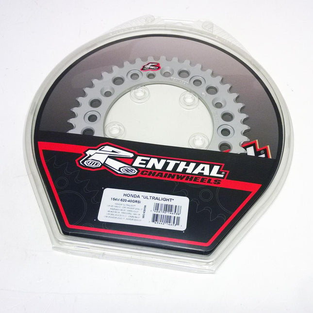 Rear Sprocket Alloy Renthal, Ultralite 154U-520-40GRSI