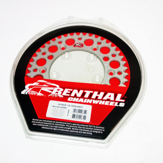 Rear Sprocket Alloy Renthal, Ultralite 154U-520-44GRSI Silver