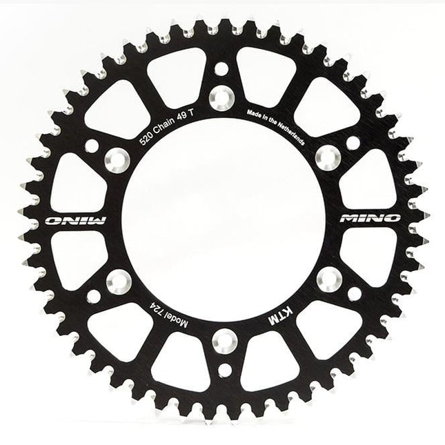 Mino Rear Sprocket Alloy Black 210, 25-554-48 Black