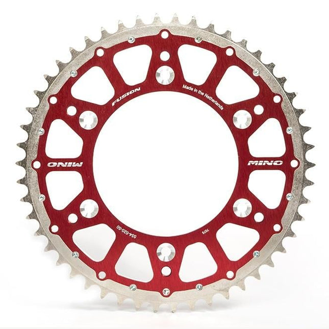 Mino Rear Sprocket Fusion 2-RING, 23-554-49 Red Steel/alloy