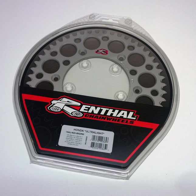 Rear Sprocket Alloy Renthal, Ultralite 154U-520-50GRSI