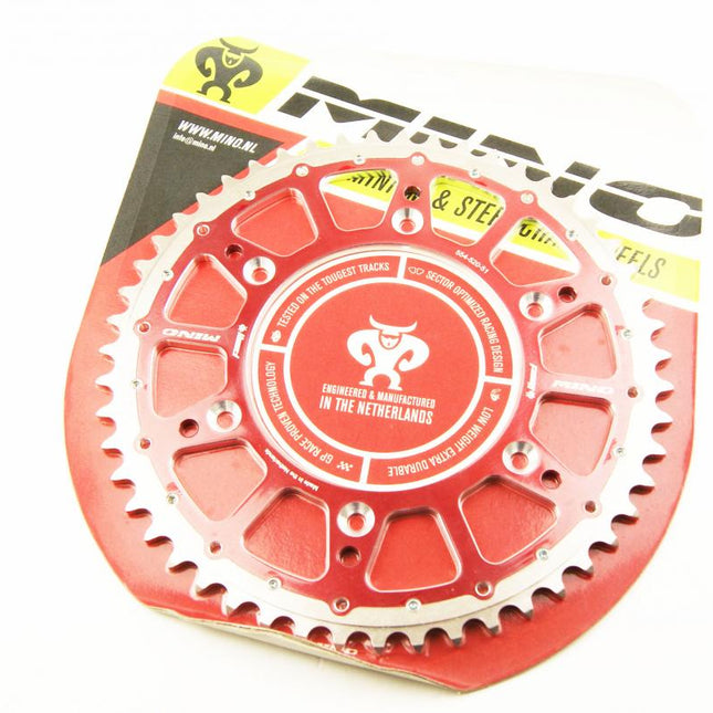 Mino Rear Sprocket Fusion 2-RING, 23-554-51 Red Steel/alloy