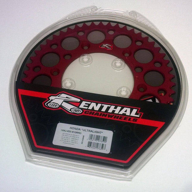 Rear Sprocket Alloy Renthal, Ultralite 154U-520-51GRRD