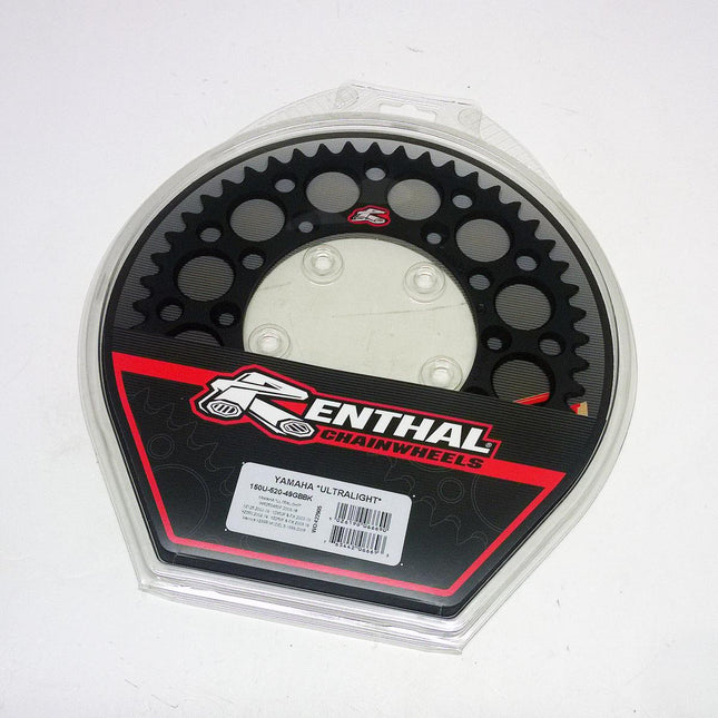 Rear Sprocket Alloy Renthal, Ultralight 150U-520-49GBBK Black, 150U-520-49GBBK