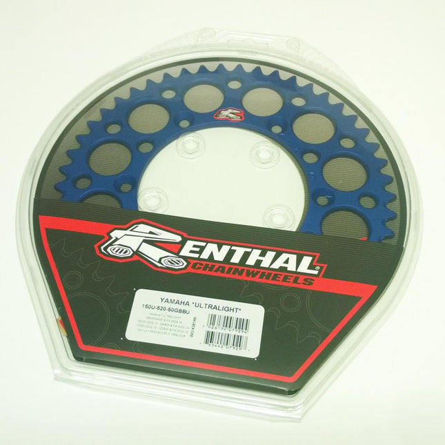 Rear Sprocket Alloy Renthal, Ultralight 150U-520-50GBBU Blue