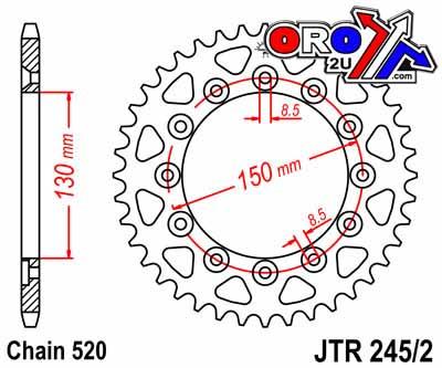 Rear Sprocket Steel JTR245/251, Double Drilled JTR245/2.51