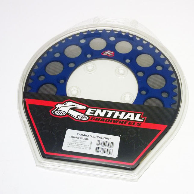 Rear Sprocket Alloy Renthal, Ultralite 150U-520-52GBBU Blue