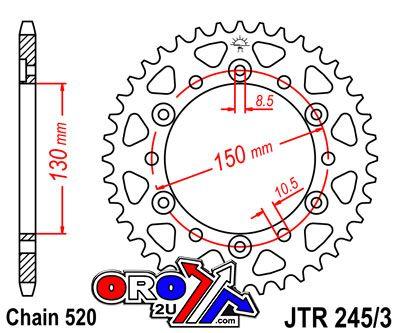 Rear Sprocket JTR245/3.45 Jt, Honda Road