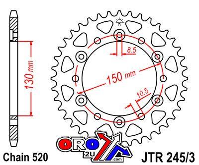 Rear Sprocket JTR245/3.47 Jt, Honda Road